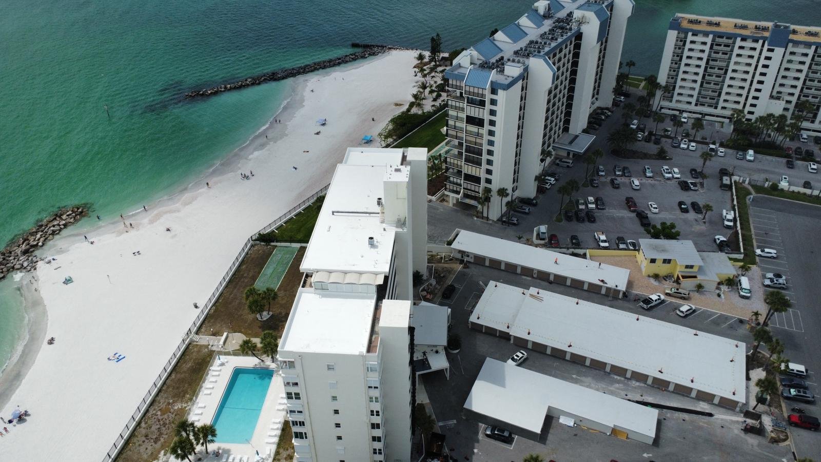 Aerial View — Coastal Commercial Roof